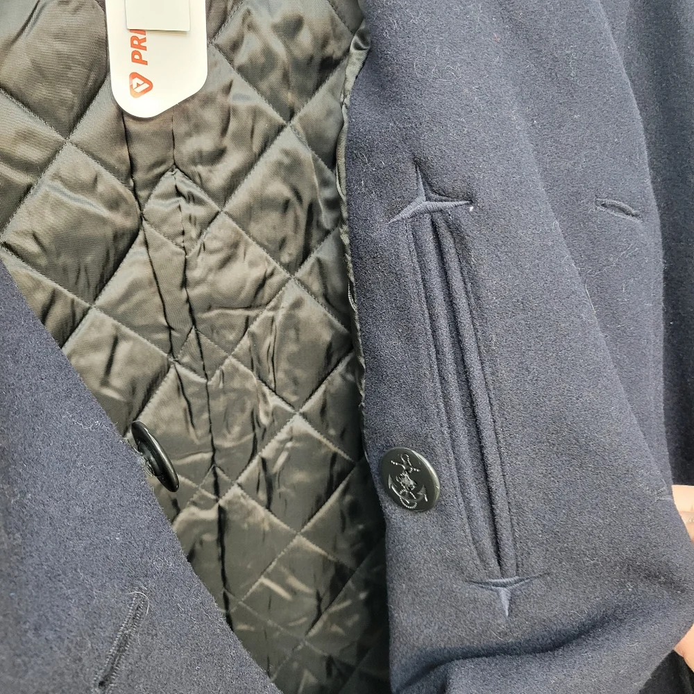 J Crew Dock peacoat in wool blend with PrimaLoft® CO038 Size L NWT Navy